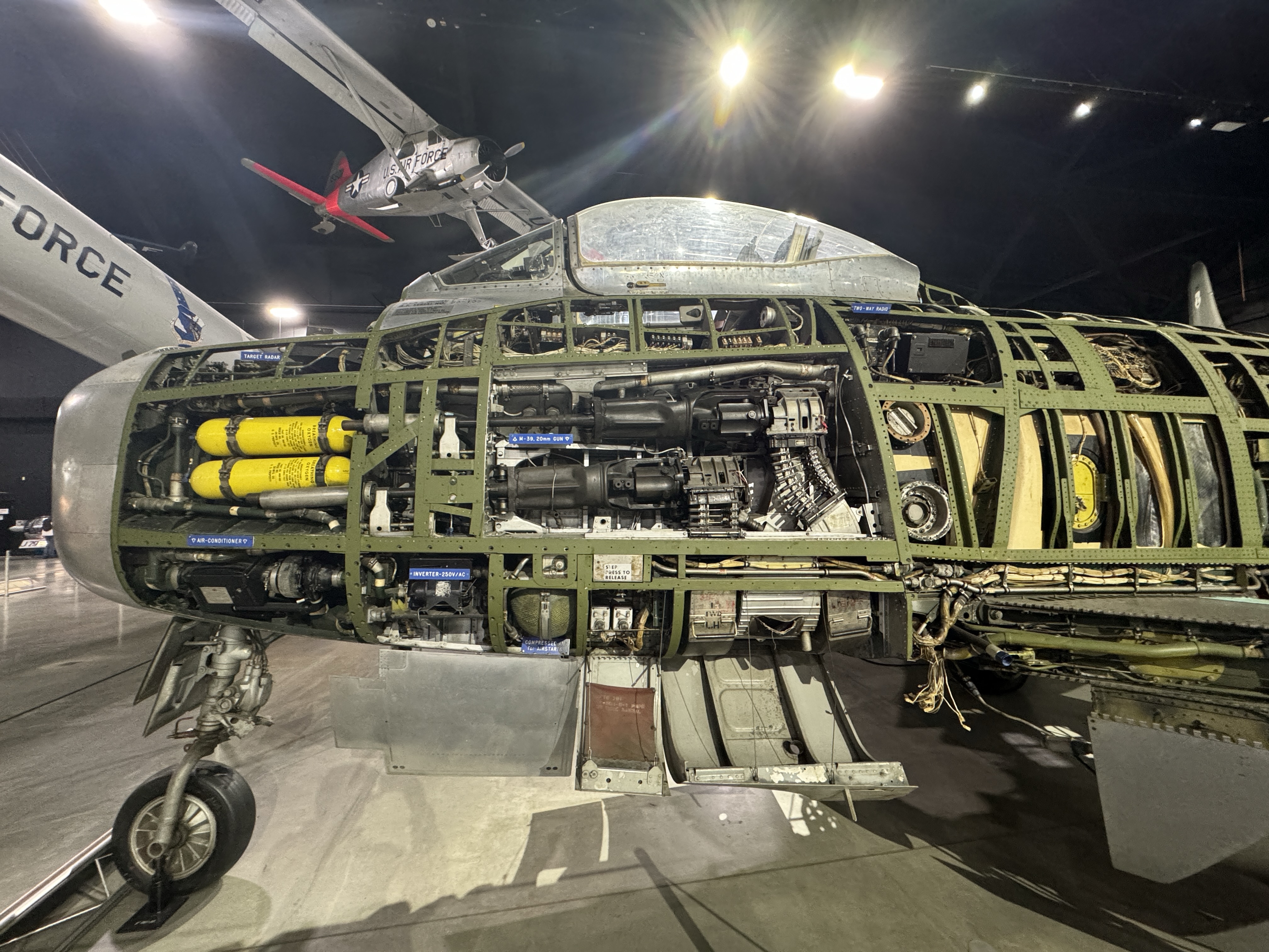 Cutaway view of a plane at the Air Force Museum