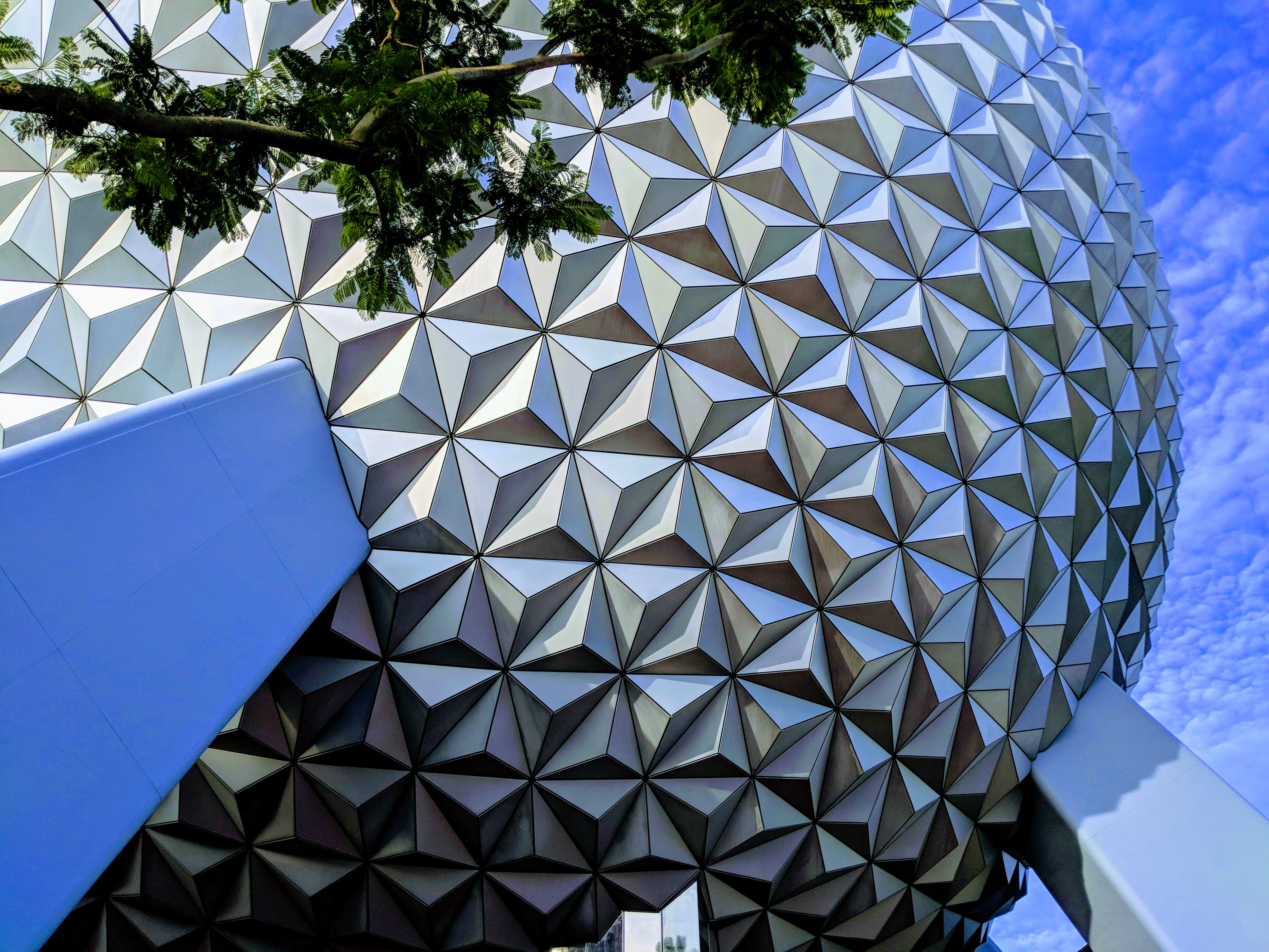 close up picture of the Epcot ball